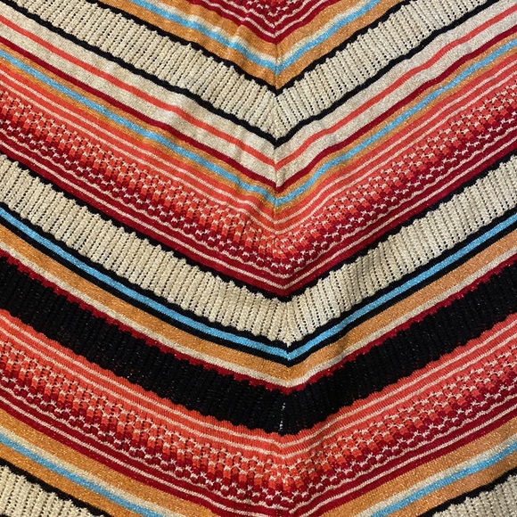 Venus Small V Neck/V Back Striped with Shimmer Detail Short Sleeve Sweater - Picture 7 of 7